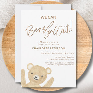 Wir können es kaum erwarten Teddy Bär Baby Shower Einladung
