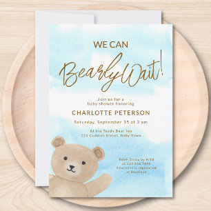 Wir können es kaum erwarten Teddy Bär Baby Shower Einladung