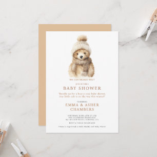 Wir können es kaum erwarten Teddy Bär Winter Babyp Einladung