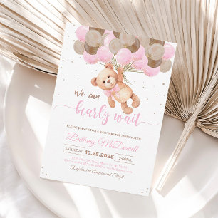 Wir können es kaum erwarten Teddybär-Baby-Party-Ei Einladung