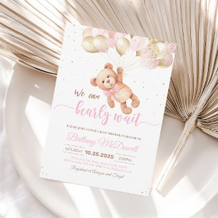Wir können es kaum erwarten Teddybär-Baby-Party-Ei Einladung