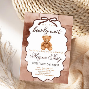 Wir können es kaum erwarten Teddybär-Baby-Party Einladung