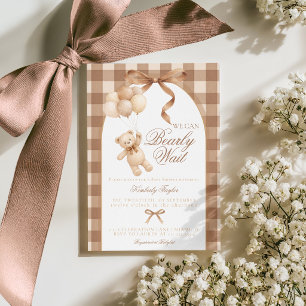 Wir können es kaum erwarten Teddybär-Baby-Party Einladung