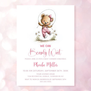 Wir können es kaum erwarten Teddybär-Baby-Party Einladung