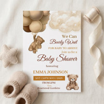 Wir können es kaum erwarten Teddybär neutrale Baby