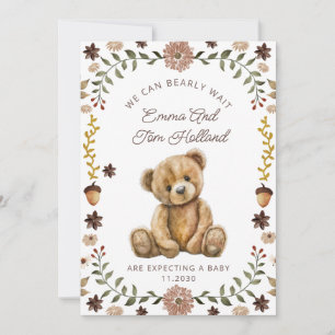 Wir können es kaum erwarten Teddybär Schwangerscha Ankündigung