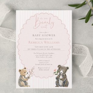 Wir können es kaum erwarten Wald Bär Baby Shower Einladung