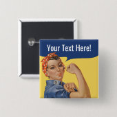 Wir können es machen Custom Rosie The Riveter Butt Button (Vorne & Hinten)