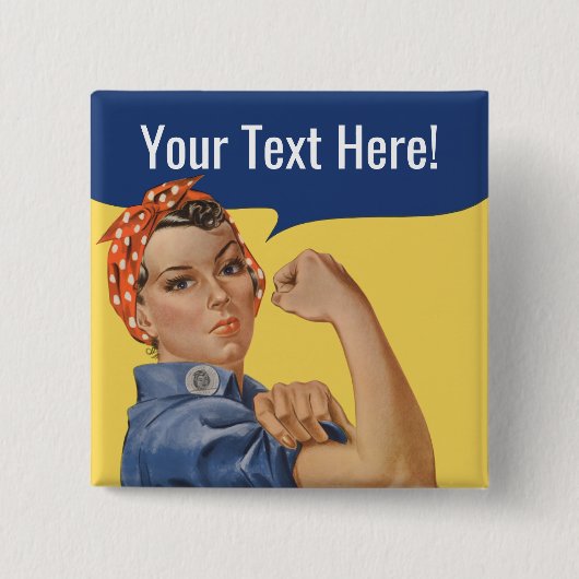 Wir können es machen Custom Rosie The Riveter Butt Button (Vorderseite)