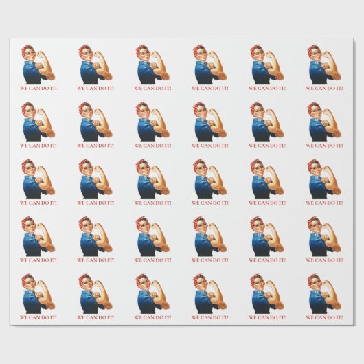 Wir können es machen Rosie Riveter Women Power II Geschenkpapier (Flach)
