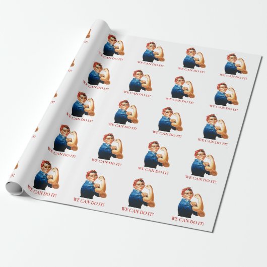 Wir können es machen Rosie Riveter Women Power II Geschenkpapier (Ungerollt)