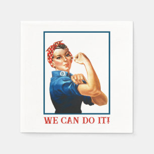 Wir können es machen Rosie Riveter Women Power WWI Serviette