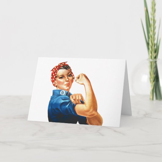 Wir können es machen Rosie the Riveter Women Power Karte (Vorderseite)