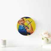 Wir können es mit dem Riveter machen Runde Wanduhr (Zuhause)