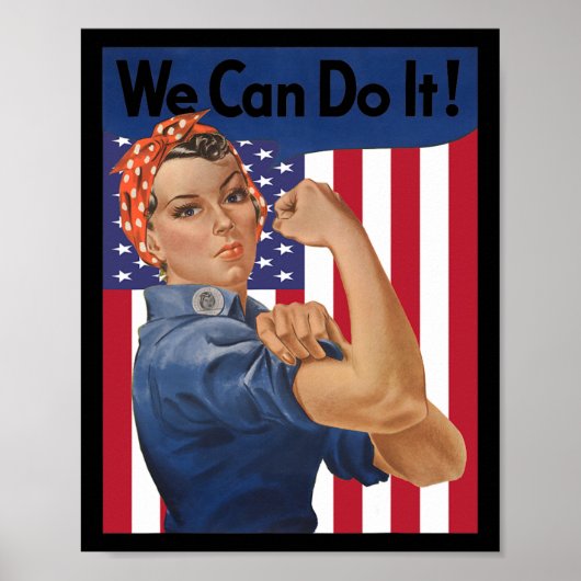 Wir können es mit der Riveter Feminist Flag USA ma Poster (Vorne)