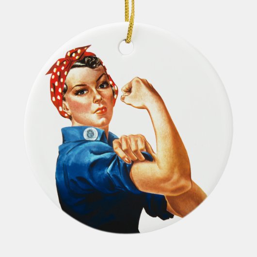 Wir können es Rosie machen, der Riveter Women Powe Keramik Ornament (Vorne)