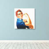 Wir können es Rosie machen, der Riveter Women Powe Leinwanddruck (Insitu (Holzboden))