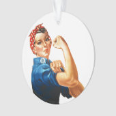 Wir können es Rosie machen, der Riveter Women Powe Ornament (Vorderseite)
