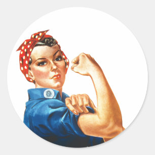 Wir können es Rosie machen, der Riveter Women Powe Runder Aufkleber