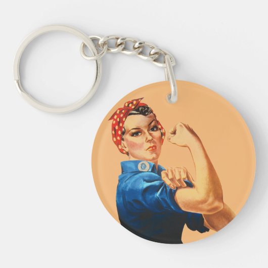 Wir können es Rosie machen, der Riveter Women Powe Schlüsselanhänger (Vorderseite)