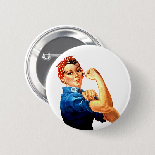 Wir können es Rosie machen, die Riveter-Weltkrieg- Button (Vorne & Hinten)