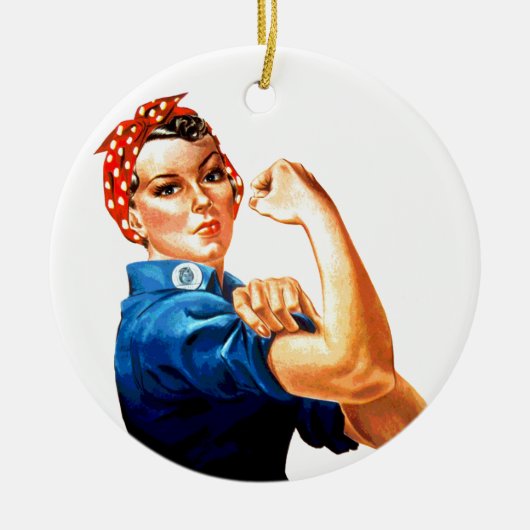 Wir können es Rosie machen, die Riveter-Weltkrieg- Keramikornament (Vorne)