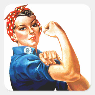 Wir können es Rosie machen, die Riveter-Weltkrieg- Quadratischer Aufkleber