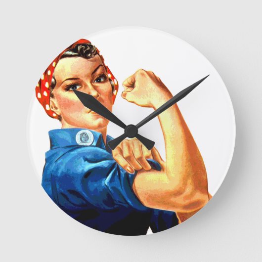 Wir können es Rosie machen, die Riveter-Weltkrieg- Runde Wanduhr (Vorderseite)