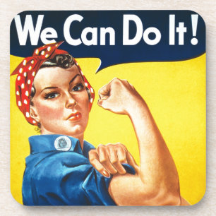 Wir können es schaffen! - Rosie the Riveter Vint Getränkeuntersetzer