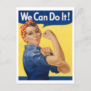 "Wir können es schaffen" Rosie the Riveter Vintag Postkarte