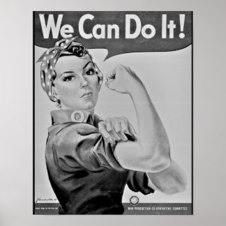 "Wir können es schaffen!" Rosie the Riveter WWII P Poster