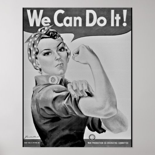 "Wir können es schaffen!" Rosie the Riveter WWII P Poster (Vorne)