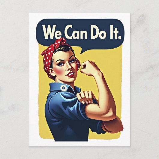 Wir können es tun | Der berühmte Feminismus Postkarte (Vorderseite)
