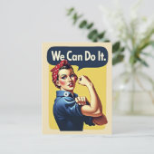 Wir können es tun | Der berühmte Feminismus Postkarte (Stehend Vorderseite)