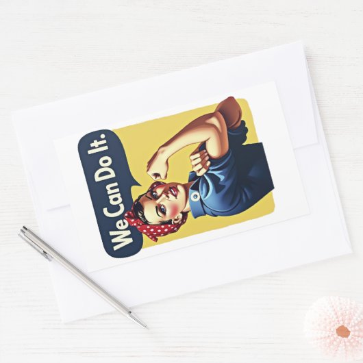 Wir können es tun | Der berühmte Feminismus Rechteckiger Aufkleber (Umschlag)