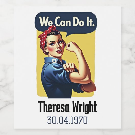 Wir können es tun | Der berühmte Feminismus Weinetikett (Einzelnes Label)