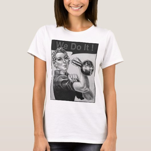 Wir können es tun Kettlebell T - Shirt B&W (Vorderseite)