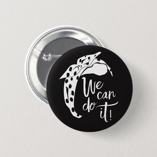 Wir können es tun Knopf. Rosie das Rivoter Button (Vorne & Hinten)