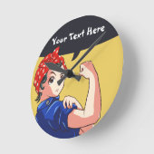 Wir können es tun! Magna Anime Rosie the Riveter Runde Wanduhr (Winkel)