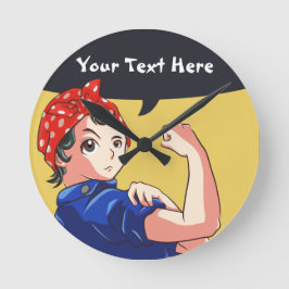 Wir können es tun! Magna Anime Rosie the Riveter Runde Wanduhr