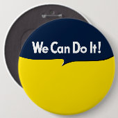 Wir können es tun Rosie Grafik-Blase Button (Vorne & Hinten)