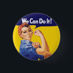Wir können es tun! Rosie the Riveter Button<br><div class="desc">Wir können es tun! Rosie die Riveter-Tasten. Anpassbar - Sie können alle Elemente dieses Buttons anpassen und sogar Ihren eigenen personalisierten Rosie den Riveter-Text hinzufügen.</div>