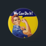 Wir können es tun! Rosie the Riveter Button<br><div class="desc">Wir können es tun! Rosie die Riveter-Tasten. Anpassbar - Sie können alle Elemente dieses Buttons anpassen und sogar Ihren eigenen personalisierten Rosie den Riveter-Text hinzufügen.</div>