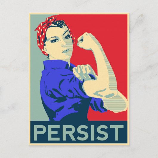 Wir können es tun: Rosie the Riveter Persistes Postkarte (Vorderseite)