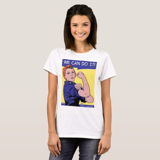 Wir können es tun! Rosie the Riveter Pop Art Vers T-Shirt (Vorne ganz)