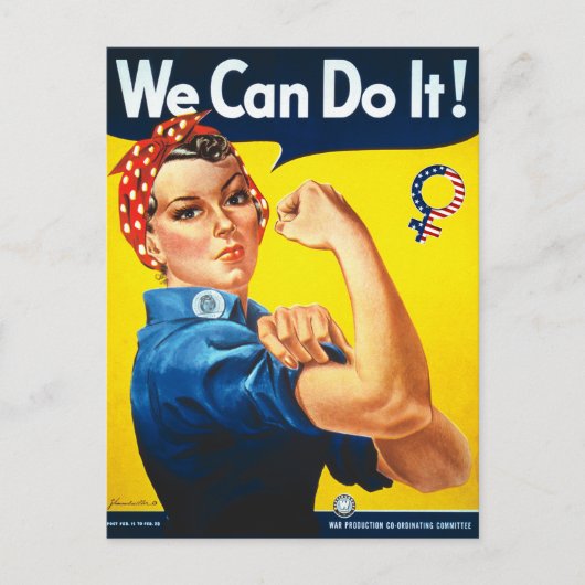 Wir können es tun! Rosie the Riveter Postcard Postkarte (Vorderseite)