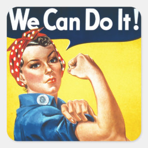 Wir können es tun! - Rosie the Riveter Vintag Icon Quadratischer Aufkleber