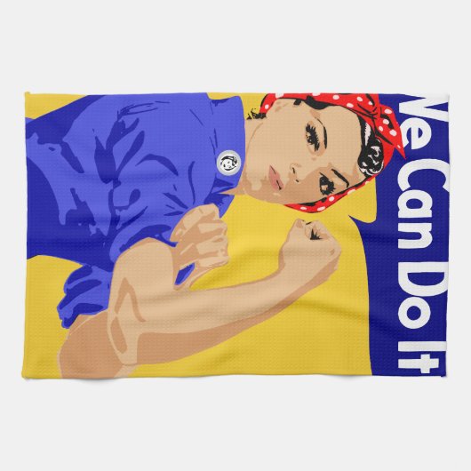 Wir können es tun! Rosie The Riveter WWII Poster Küchentuch (Horizontal)