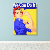 Wir können es tun! Rosie The Riveter WWII Poster Leinwanddruck (Insitu (Holzboden))
