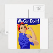 Wir können es tun! Rosie The Riveter WWII Poster Postkarte (Vorne/Hinten)